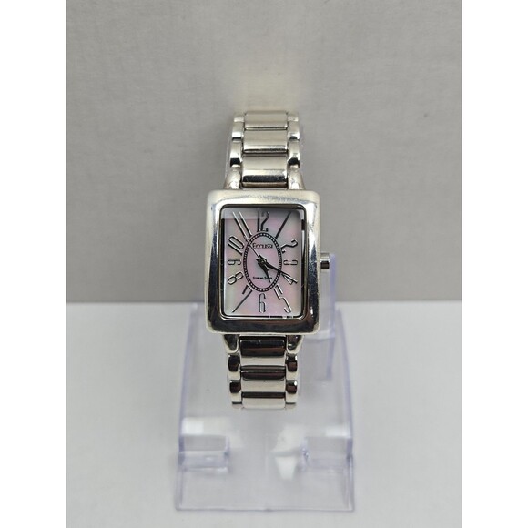 Ecclissi Womens 925 Sterling Silver Tank Bracelet Quartz Watch New Battery MOP main image 5